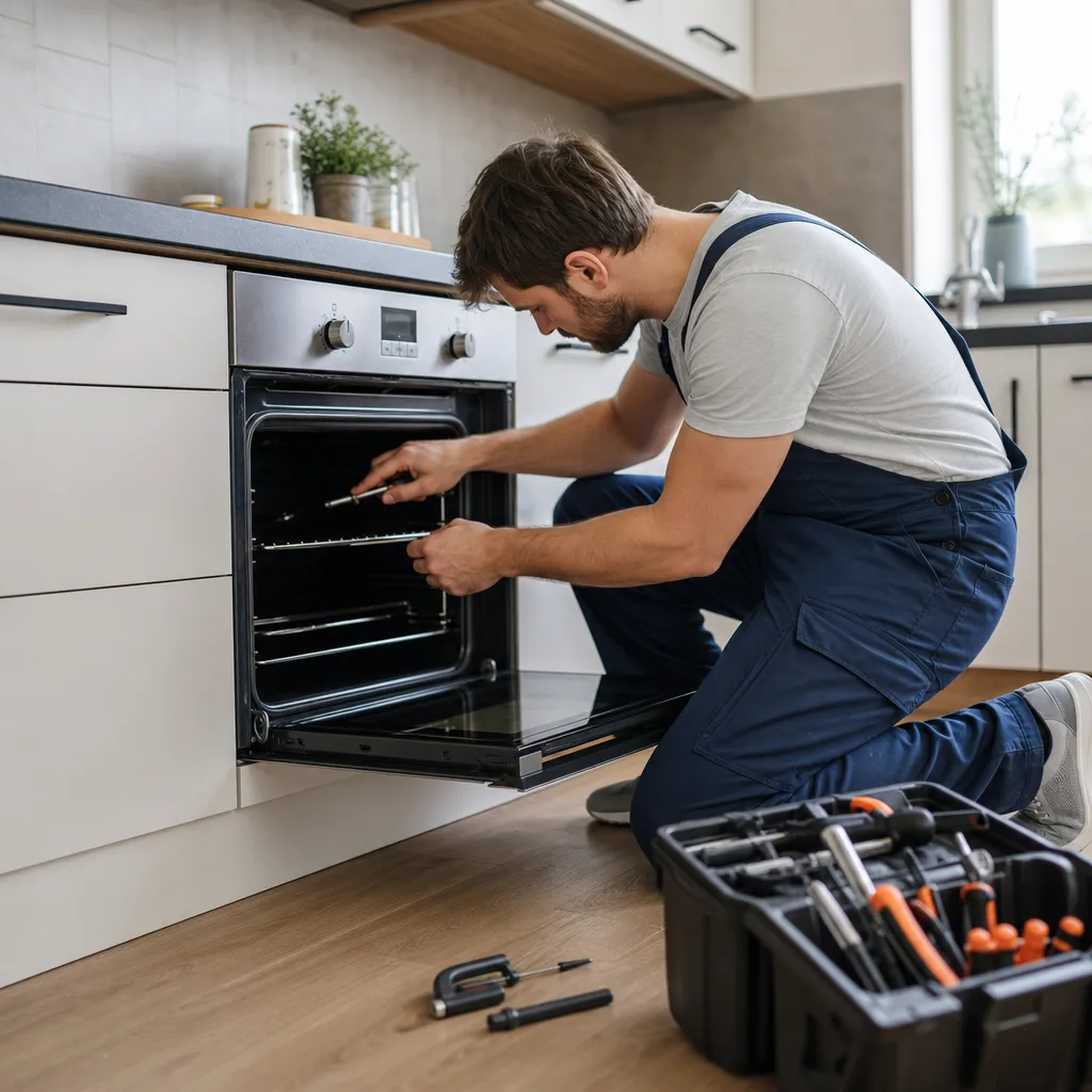 Photo réaliste générée par IA pour la page blog/reparer ou remplacer son four